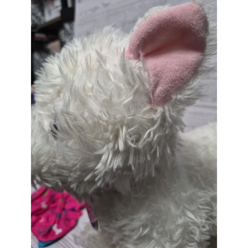 Build a Bear White Westie Plush Dog Dressed